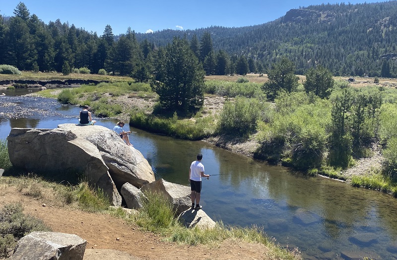 People fishing West Fork Carson River in Hope Valley